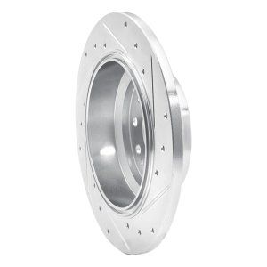 Acura RL Brake Rotor (1) - Rear Left - R1 Concepts - Drilled & Slotted - Silver - `02-`04
